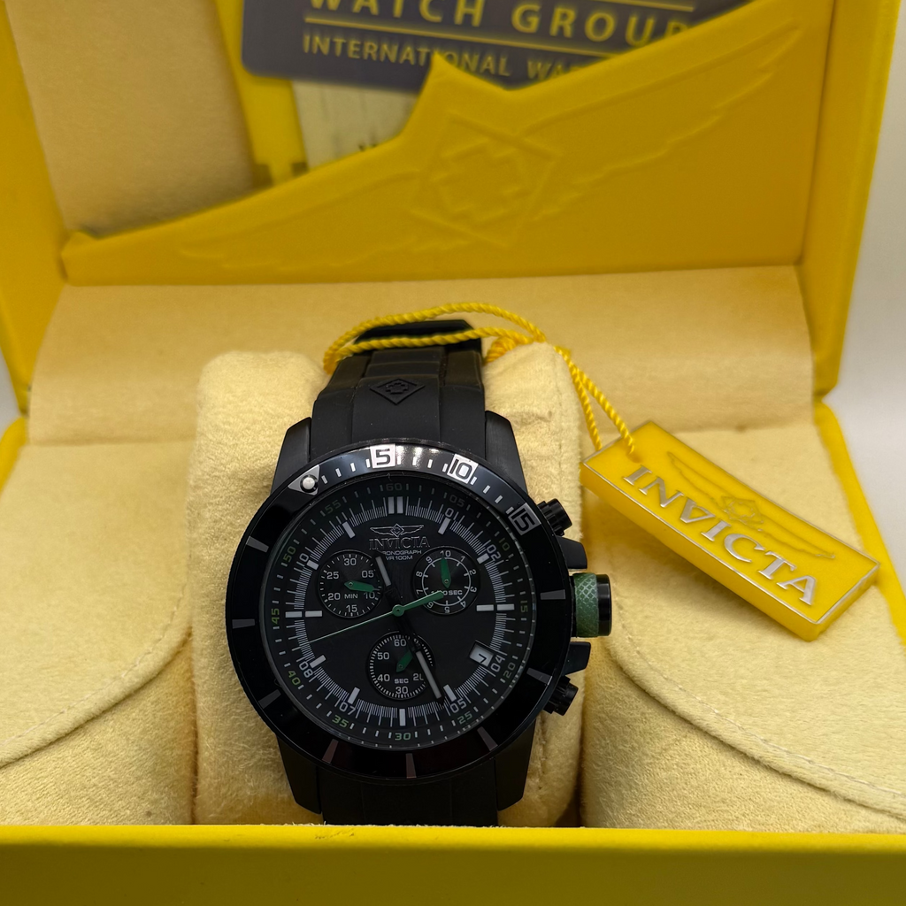 Invicta Pro Diver Chronograph XL 50.5mm Black & Green – Model 18935 – Pre-Owned- £70.00
