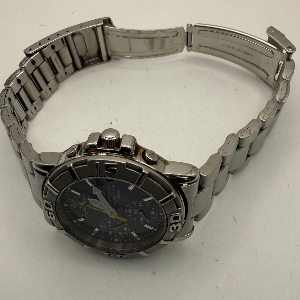 Seiko V657-8120 Chronograph Blue Dial 50M – June 2001 Manufacture – Fully Serviced- £170.00