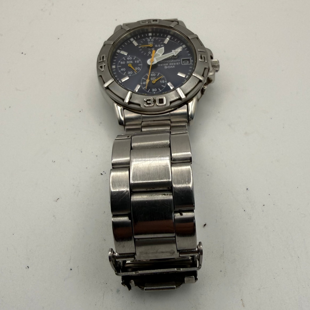 Seiko V657-8120 Chronograph Blue Dial 50M – June 2001 Manufacture – Fully Serviced- £170.00