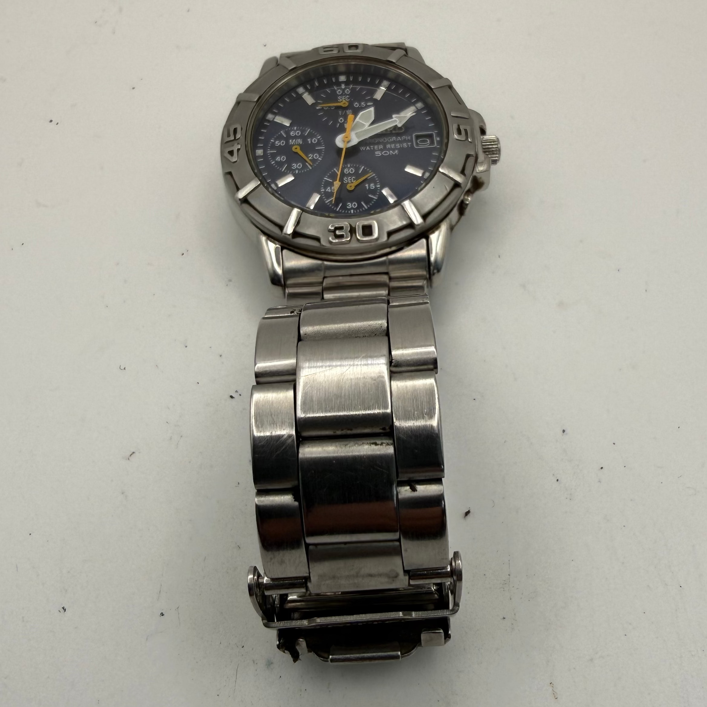 Seiko V657-8120 Chronograph Blue Dial 50M – June 2001 Manufacture – Fully Serviced- £170.00