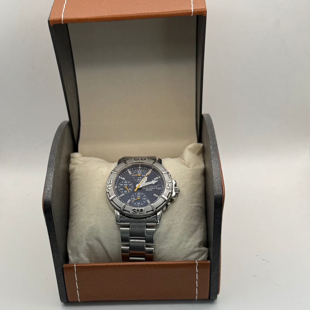 Seiko V657-8120 Chronograph Blue Dial 50M – June 2001 Manufacture – Fully Serviced- £170.00