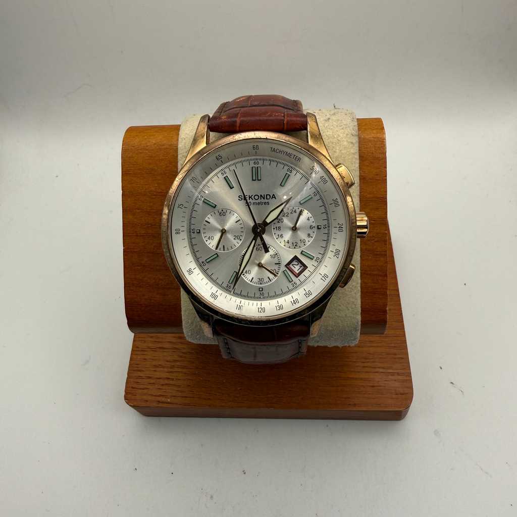 Sekonda Chronograph Tachymeter 50 Metres Rose Gold Tone 45.5mm- £50.00