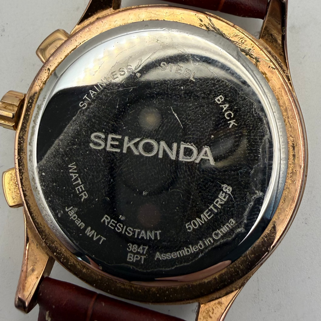Sekonda Chronograph Tachymeter 50 Metres Rose Gold Tone 45.5mm- £50.00
