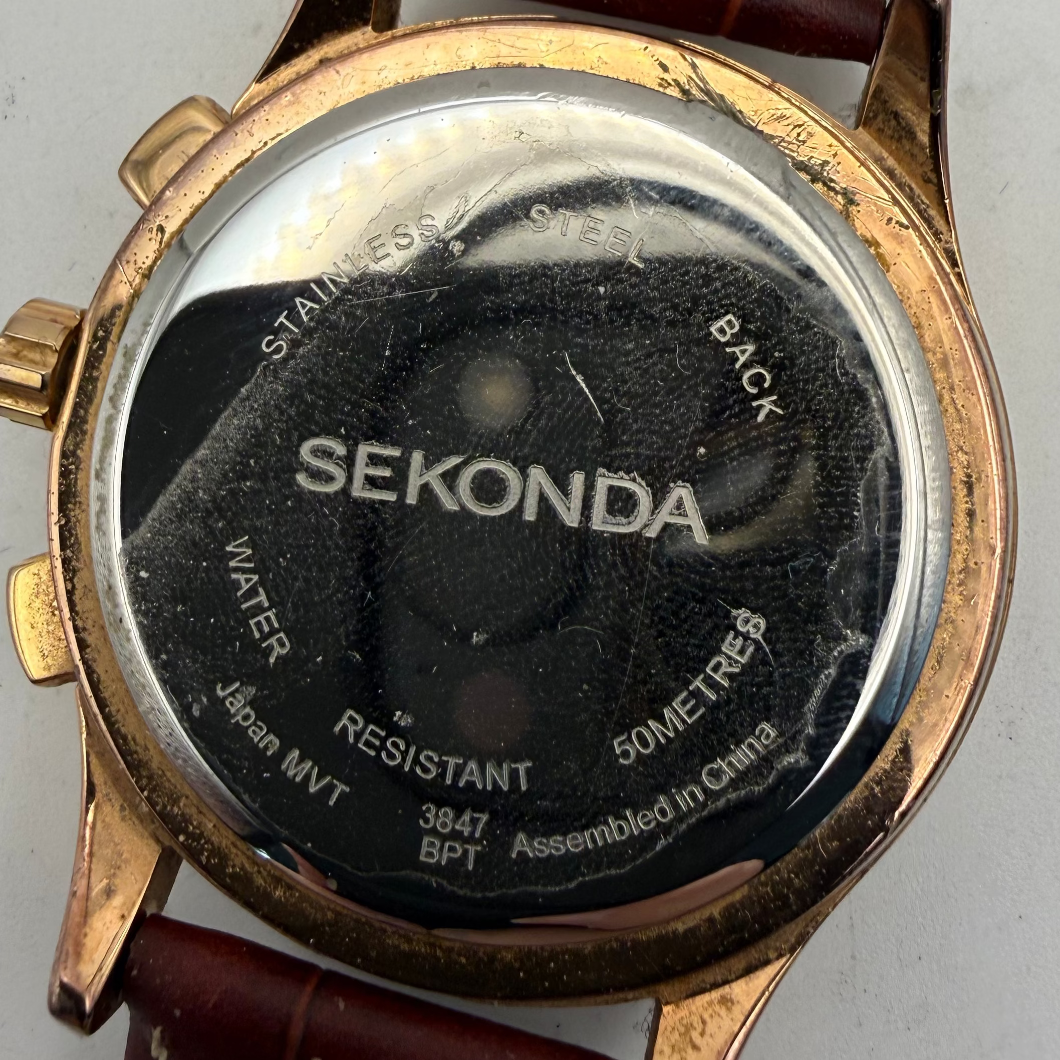 Sekonda Chronograph Tachymeter 50 Metres Rose Gold Tone 45.5mm- £50.00