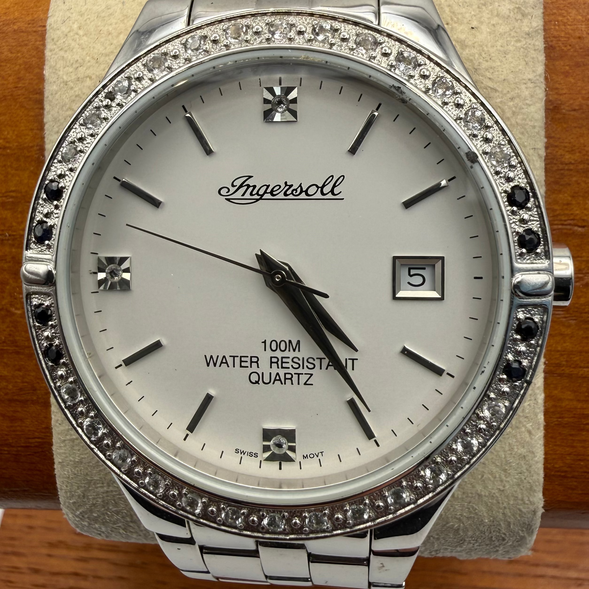 Ingersoll Diamond Style Bezel Quartz Watch 41mm Stainless Steel (Fully 90.00
