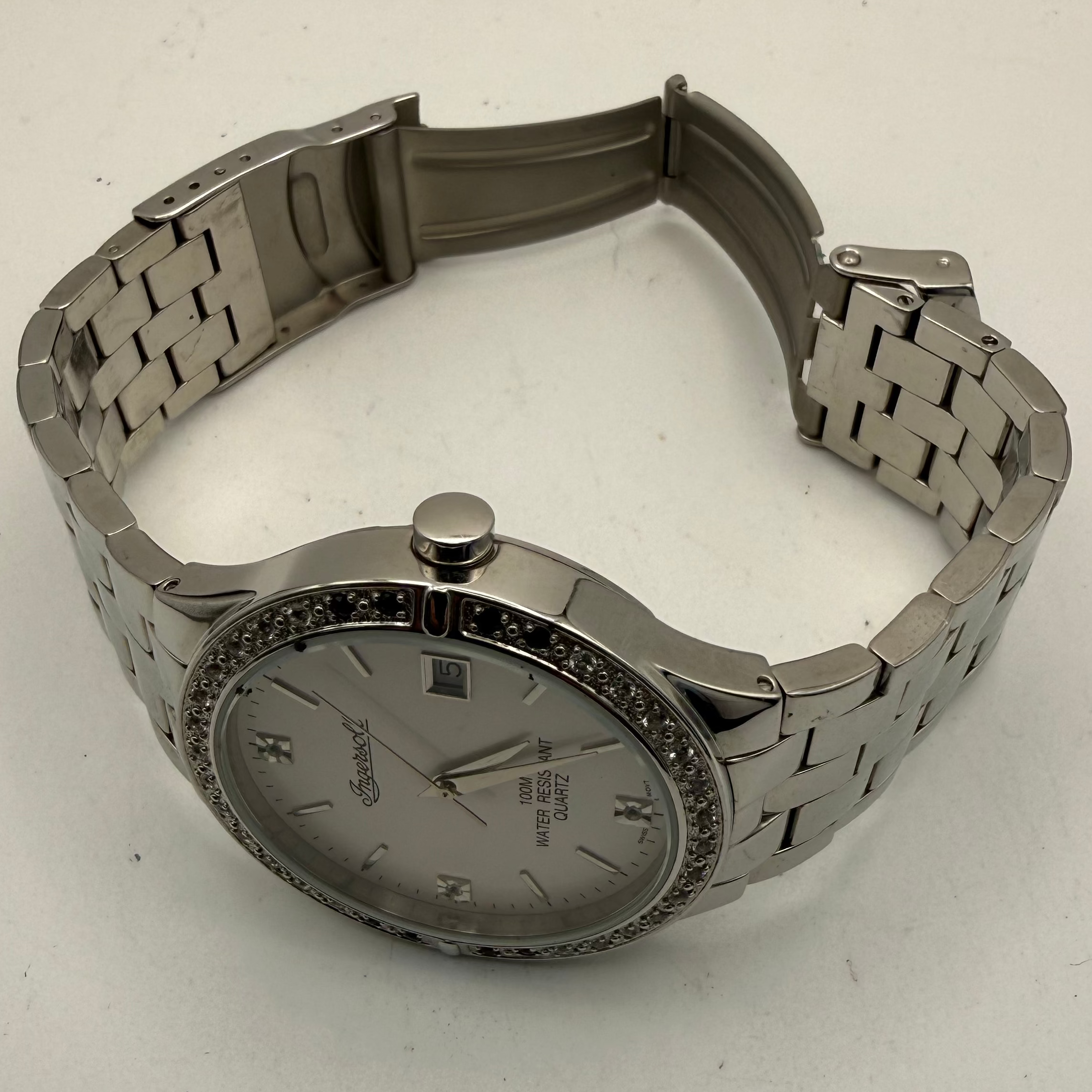 Ingersoll Diamond Style Bezel Quartz Watch 41mm Stainless Steel (Fully 90.00