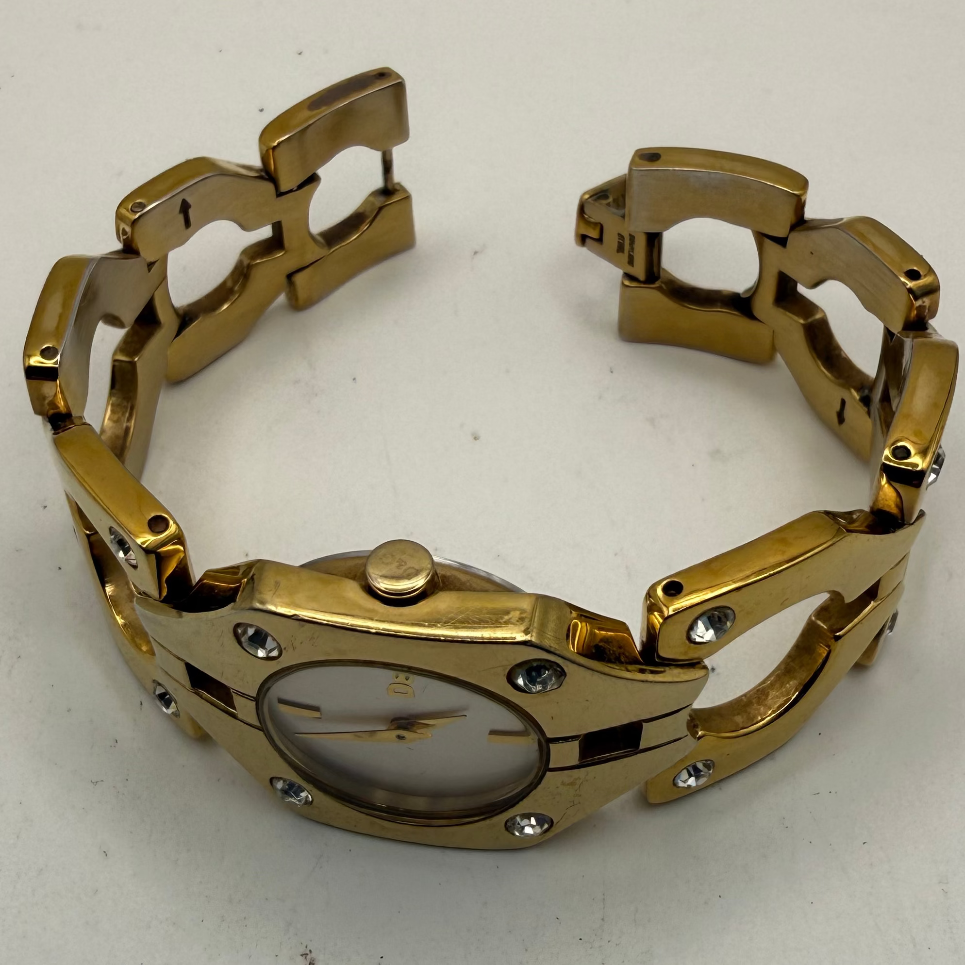Dolce & Gabbana D&G Ladies Crystal Bracelet Watch Gold Tone 25mm (Fully Tested and Working- £50.00