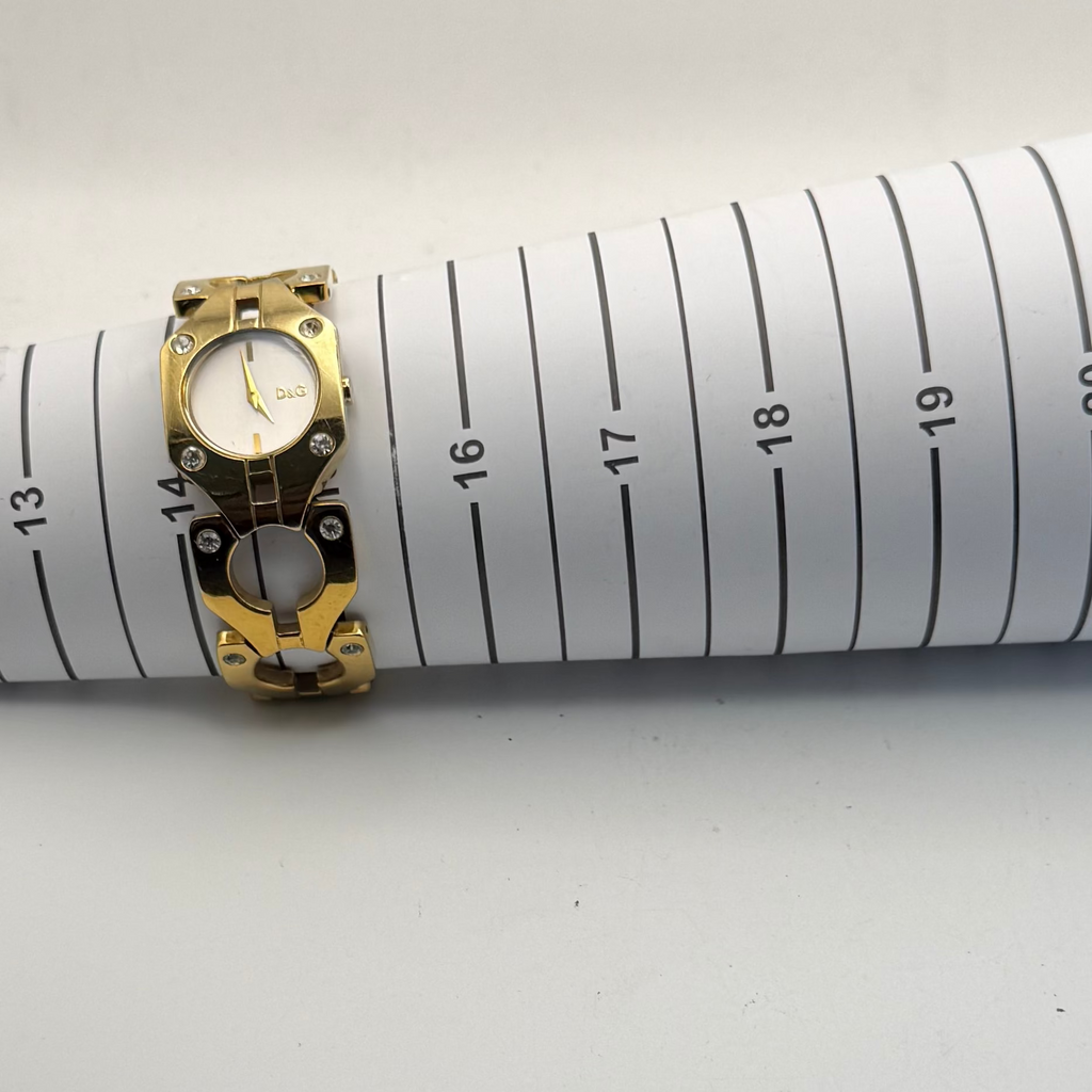 Dolce & Gabbana D&G Ladies Crystal Bracelet Watch Gold Tone 25mm (Fully Tested and Working- £50.00