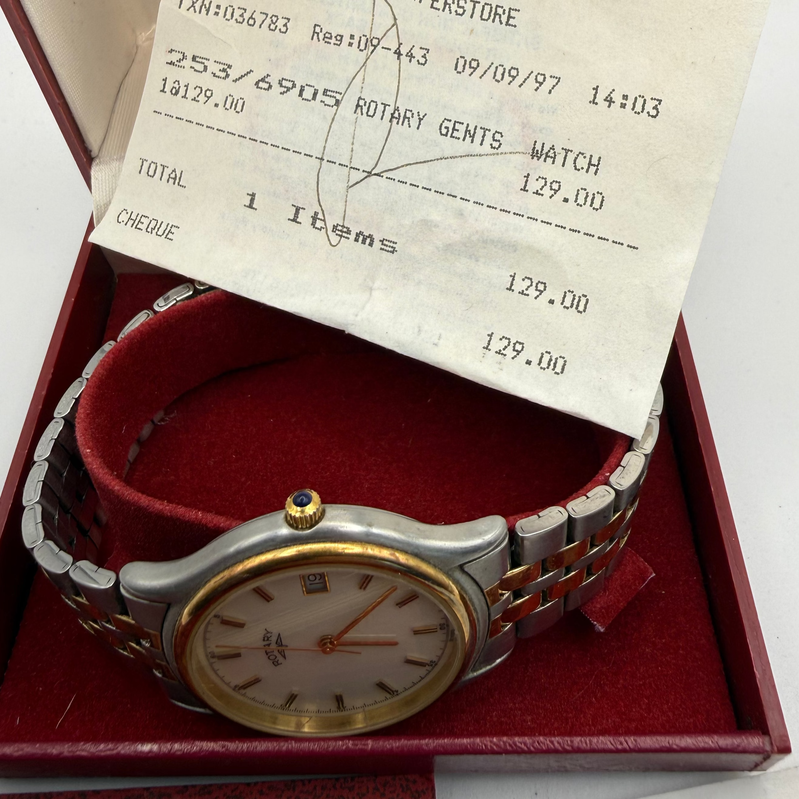 Rotary Electro Gold Plated Swiss Made Gent’s Watch Full Set 1997 (Fully Tested and Working)- £100.00