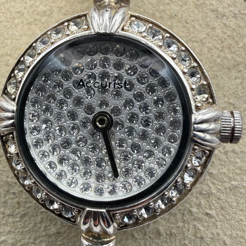 Accurist Crystal Set Ladies Bracelet Watch Silver Tone- £25.00