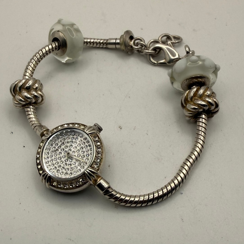 Accurist Crystal Set Ladies Bracelet Watch Silver Tone- £25.00