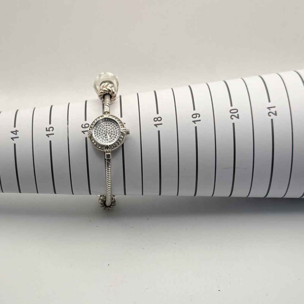 Accurist Crystal Set Ladies Bracelet Watch Silver Tone- £25.00