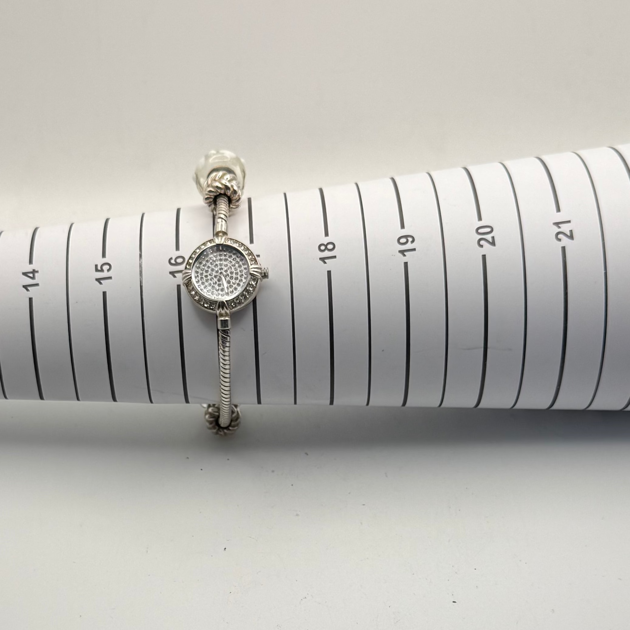Accurist Crystal Set Ladies Bracelet Watch Silver Tone- £25.00