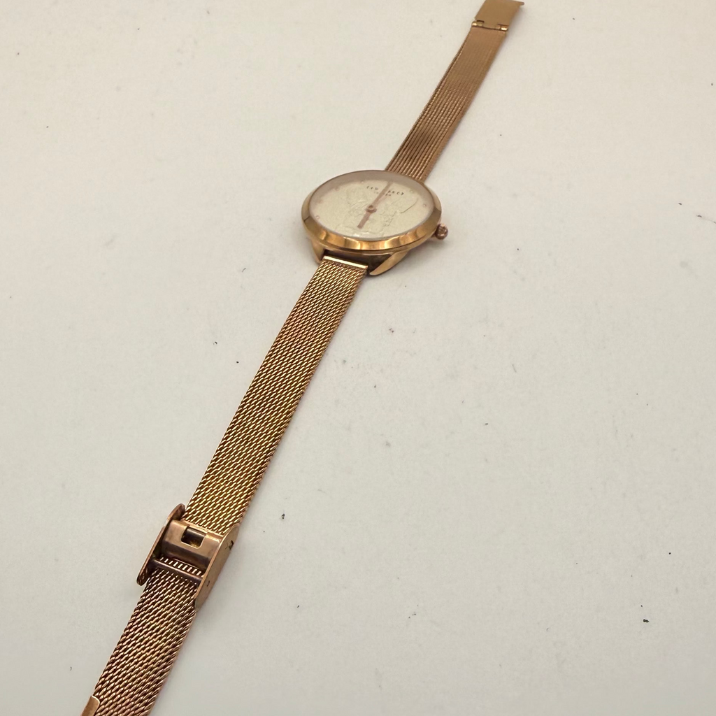 Ted Baker London French Bulldog Rose Gold Mesh Watch- £35.00