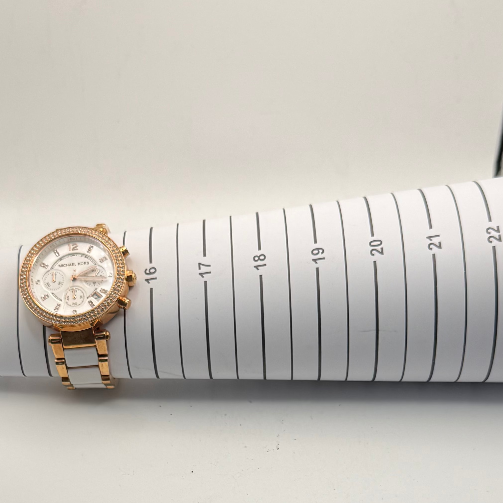Michael Kors Rose Gold & White Chronograph Watch MK-5774- £35.00