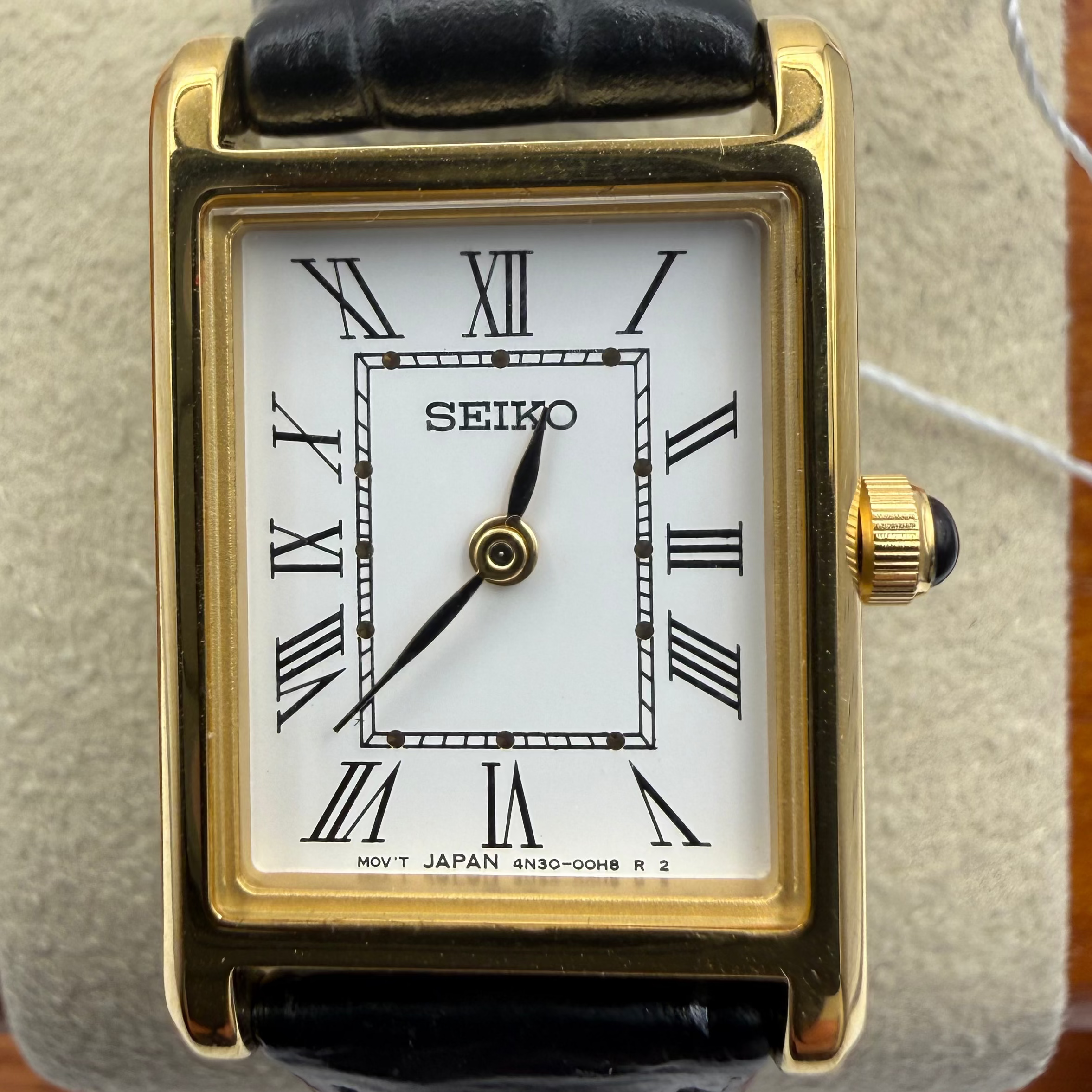 Seiko SWR054P1 Ladies Tank Watch Gold Tone Rectangular Dress Watch (As New With Tags)- £85.00