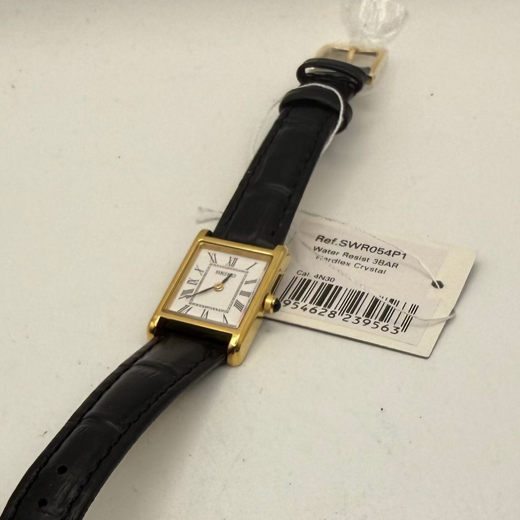Seiko SWR054P1 Ladies Tank Watch Gold Tone Rectangular Dress Watch (As New With Tags)- £85.00