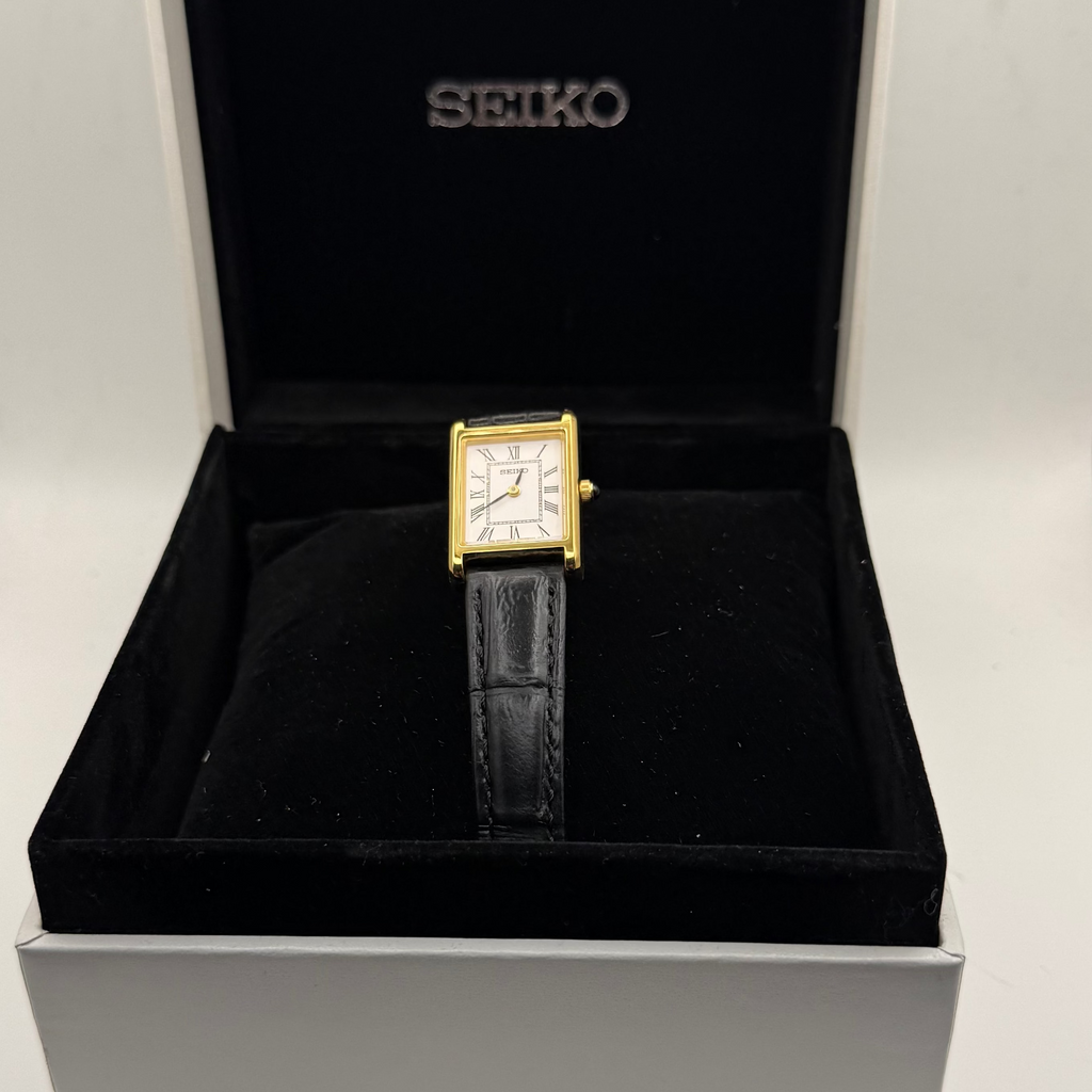 Seiko SWR054P1 Ladies Tank Watch Gold Tone Rectangular Dress Watch (As New With Tags)- £85.00