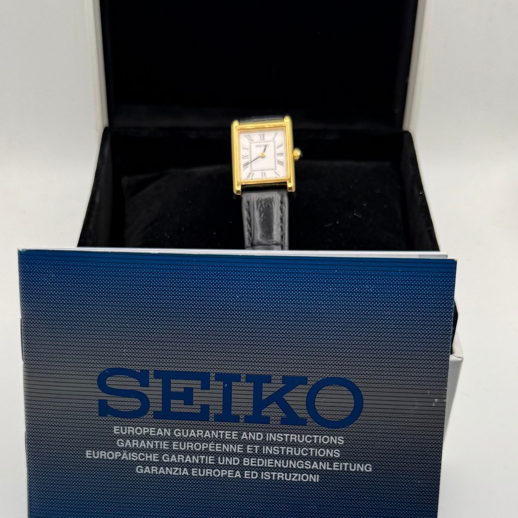 Seiko SWR054P1 Ladies Tank Watch Gold Tone Rectangular Dress Watch (As New With Tags)- £85.00