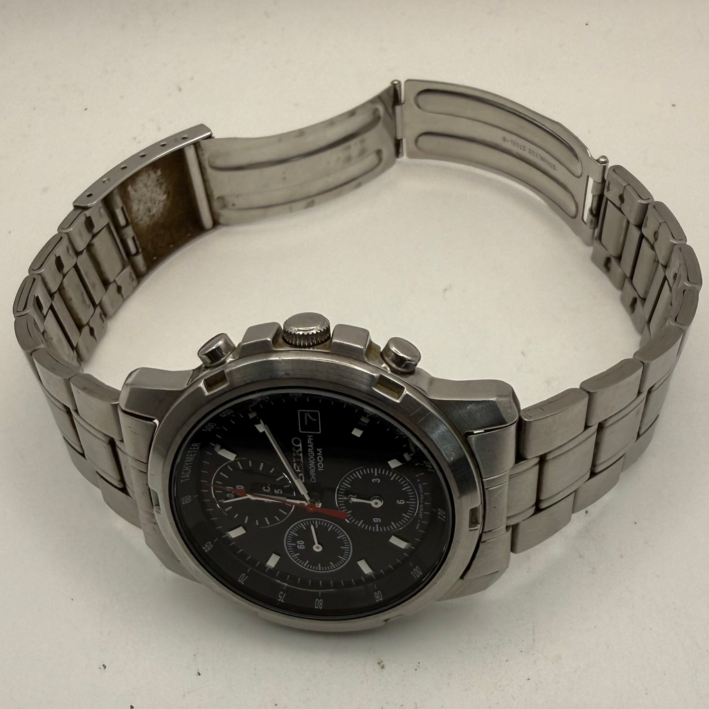 Seiko Chronograph 100M 7T92-0BF0 Full Set Stainless Steel Chronograph Watch- £140.00