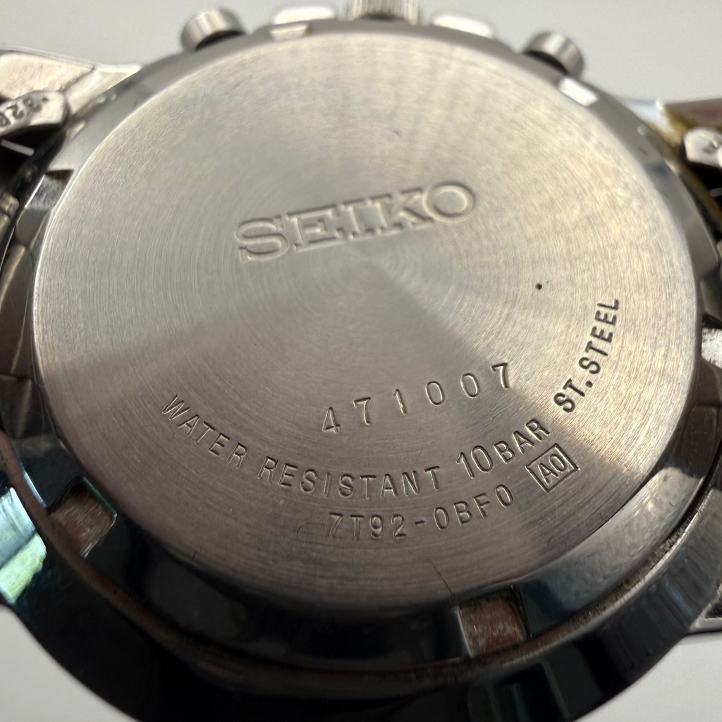 Seiko Chronograph 100M 7T92-0BF0 Full Set Stainless Steel Chronograph Watch- £140.00
