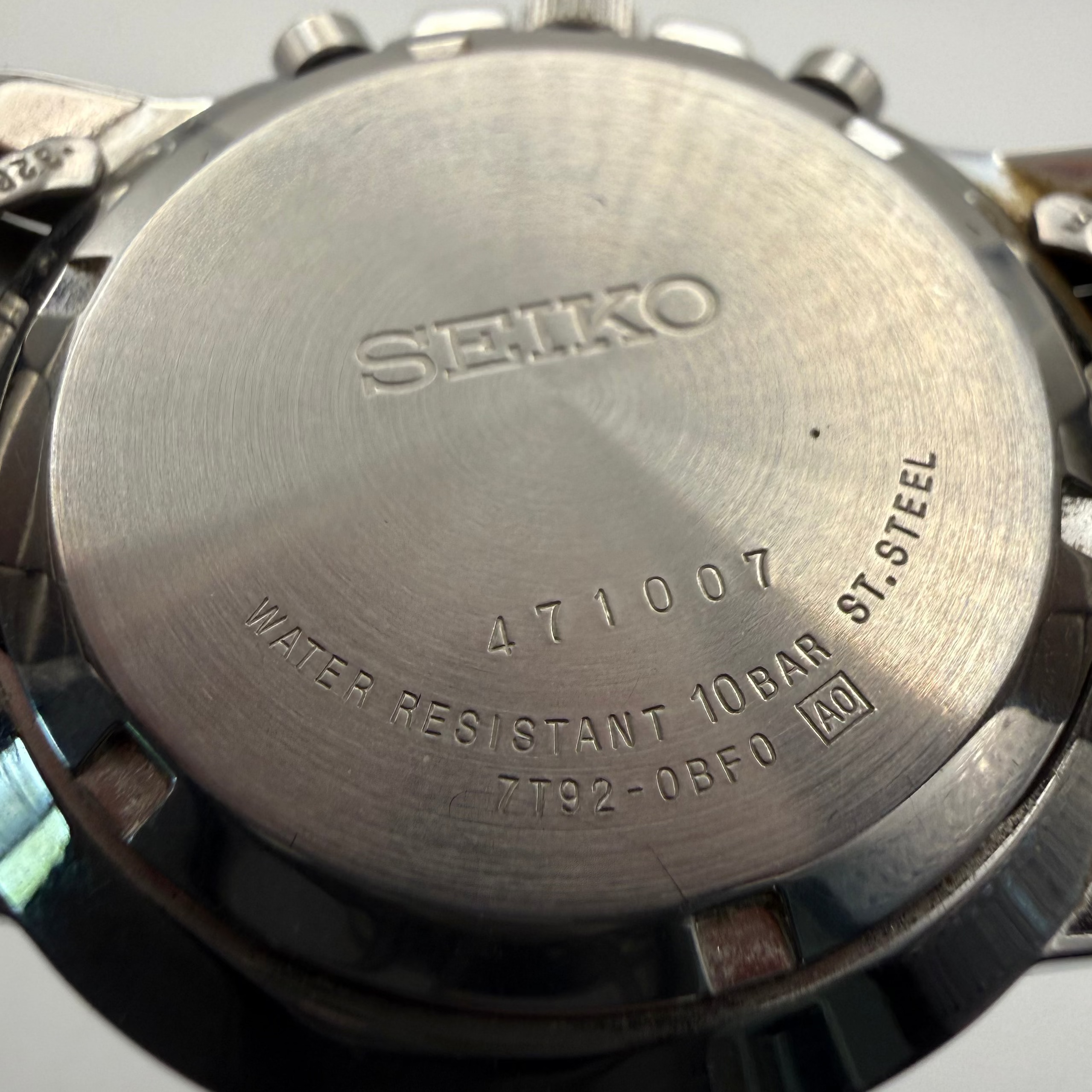 Seiko Chronograph 100M 7T92-0BF0 Full Set Stainless Steel Chronograph Watch- £140.00