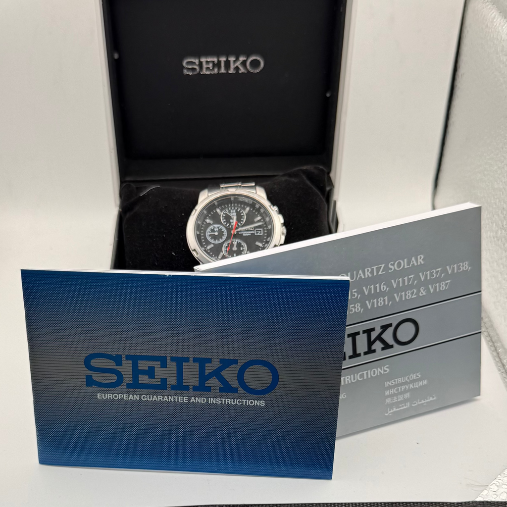 Seiko Chronograph 100M 7T92-0BF0 Full Set Stainless Steel Chronograph Watch- £140.00
