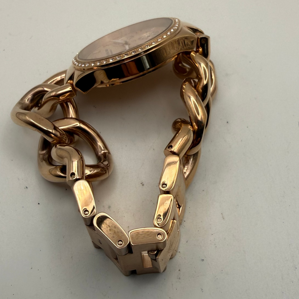 Stuhrling Original Ladies Rose Gold Crystal Set Chain Bracelet Watch – Full Set- £70.00