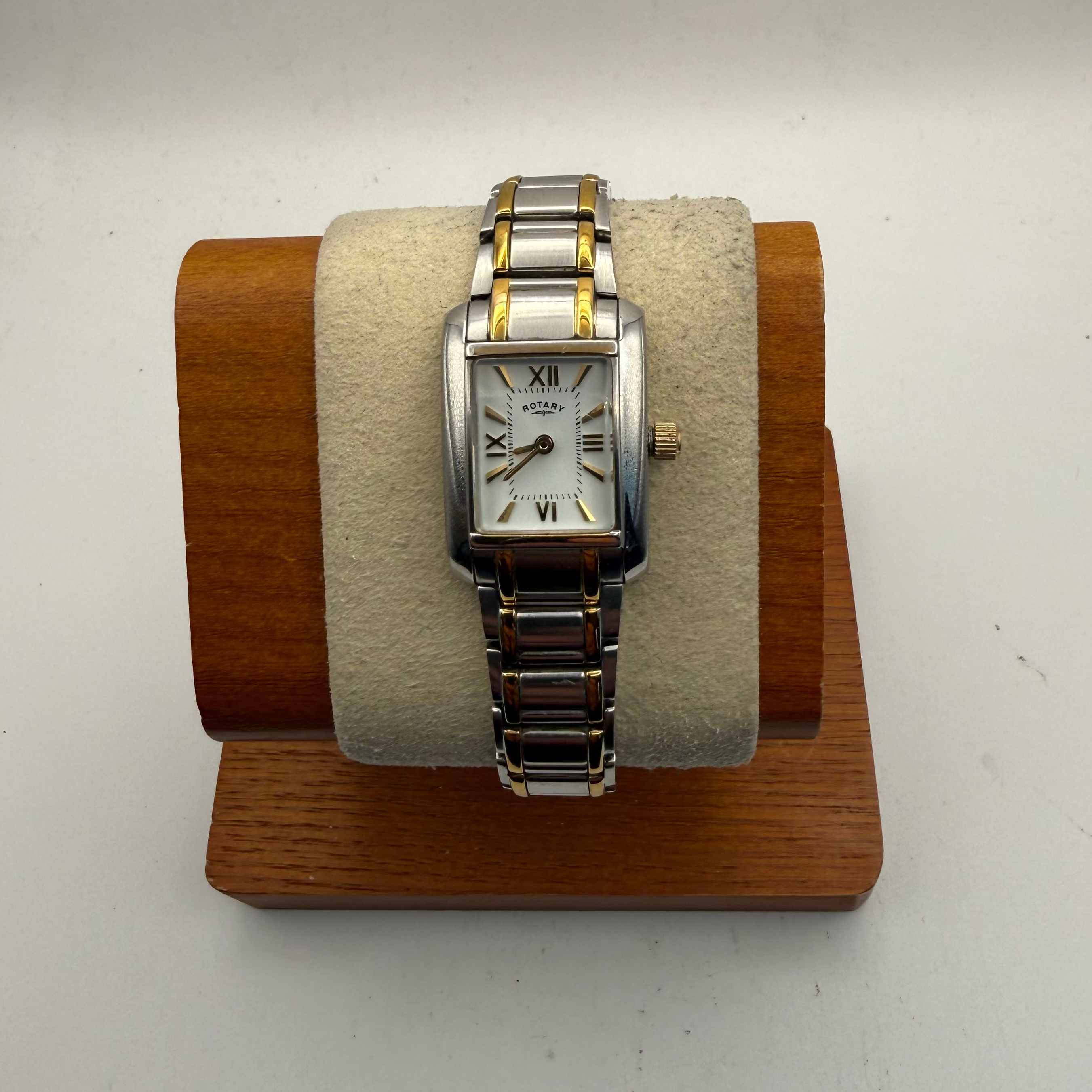 Rotary Dolphin Standard Ladies Quartz Rectangular Two-Tone Bracelet Watc- £30.00