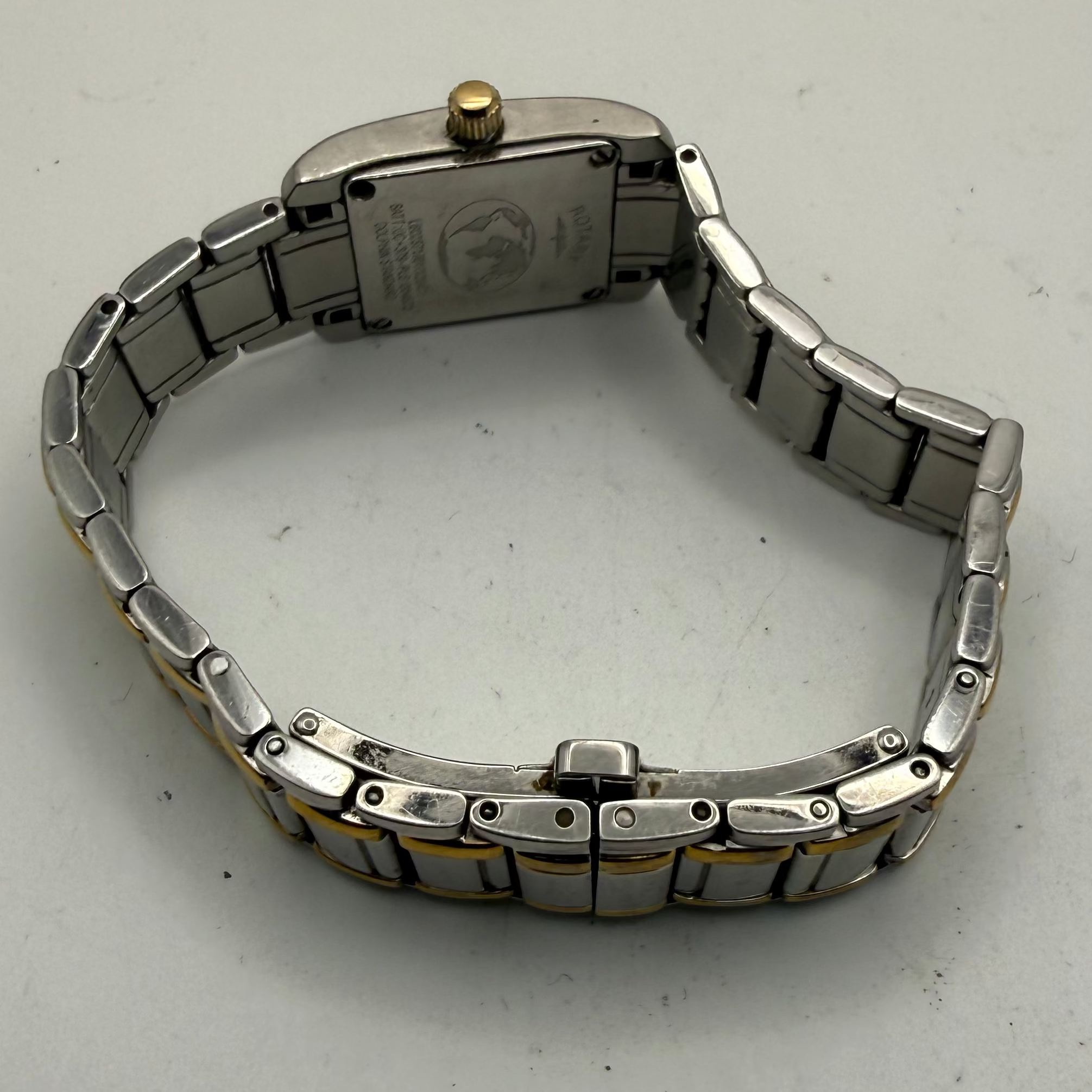 Rotary Dolphin Standard Ladies Quartz Rectangular Two-Tone Bracelet Watc- £30.00