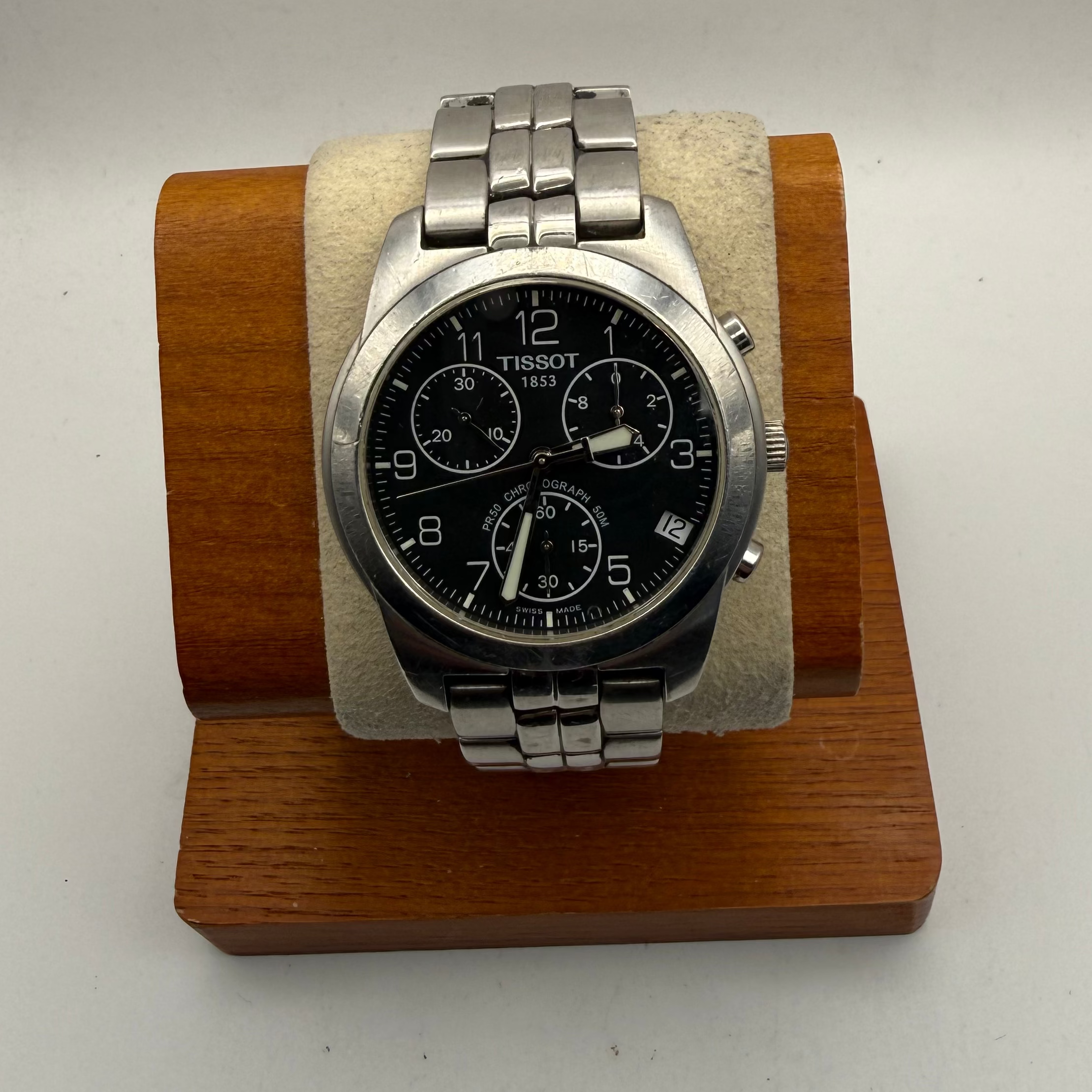 Tissot PR50 Chronograph Stainless Steel Sapphire Crystal Quartz Watc- £150.00