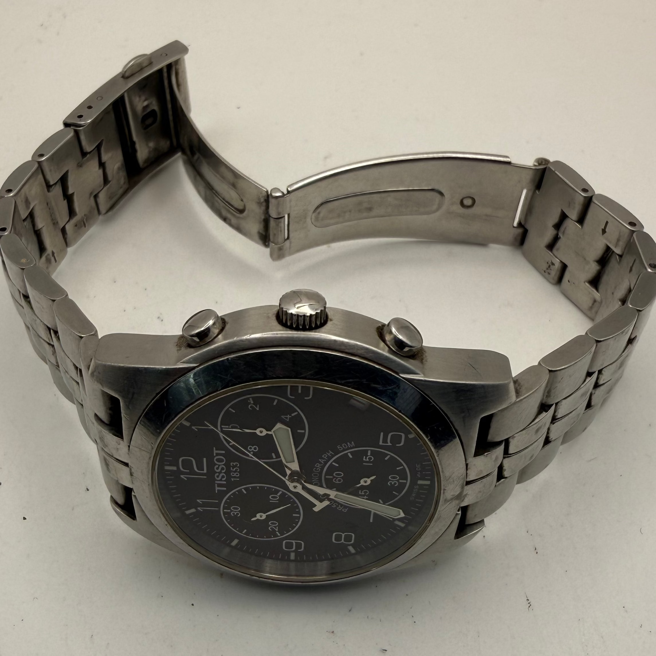 Tissot PR50 Chronograph Stainless Steel Sapphire Crystal Quartz Watc- £150.00