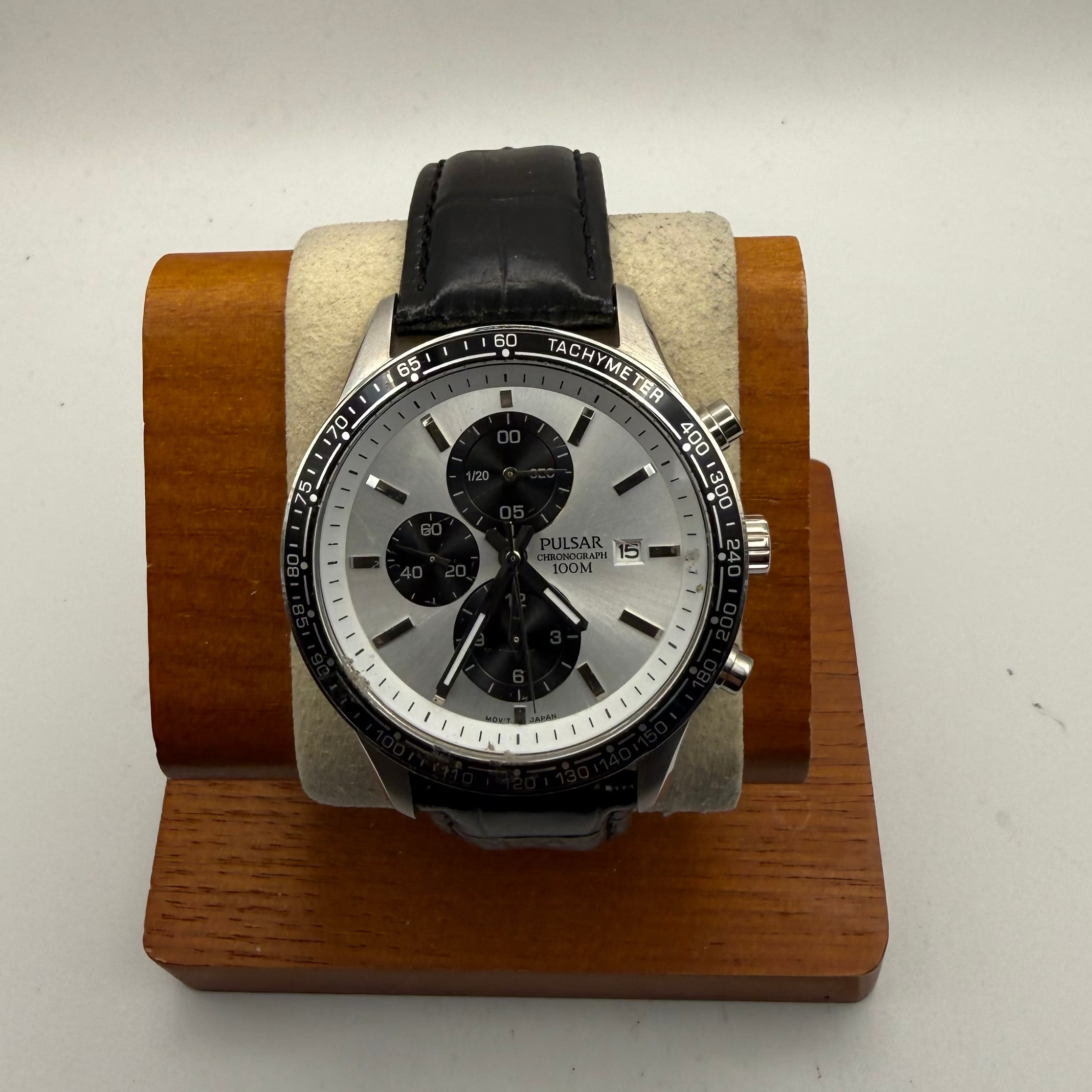 Pulsar Chronograph 100M Tachymeter Men's Watch – Silver Dial- £45.00