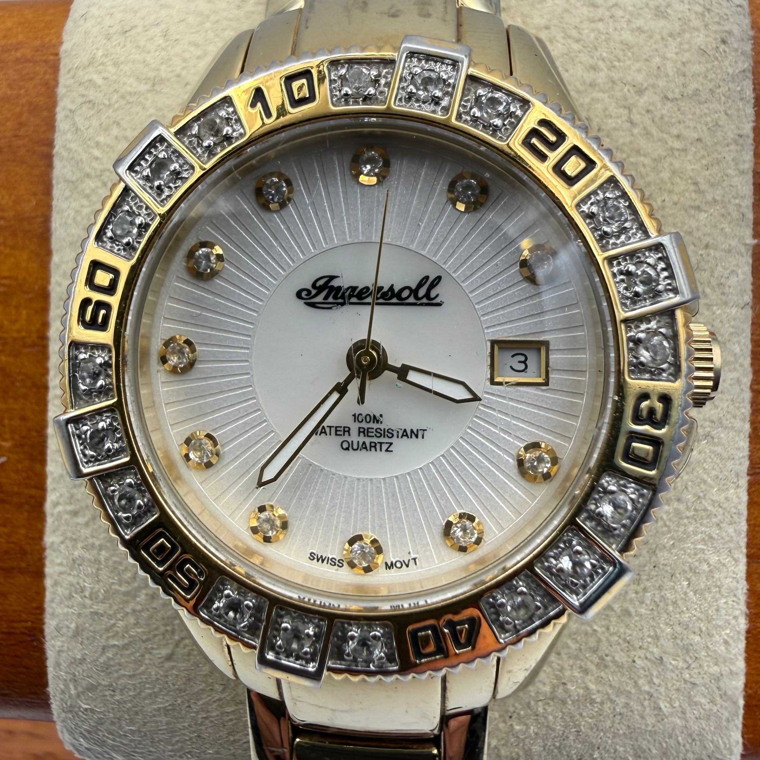 Ingersoll Gems Series Ladies Gold Tone Crystal Bezel Watch – 100M- £45.00