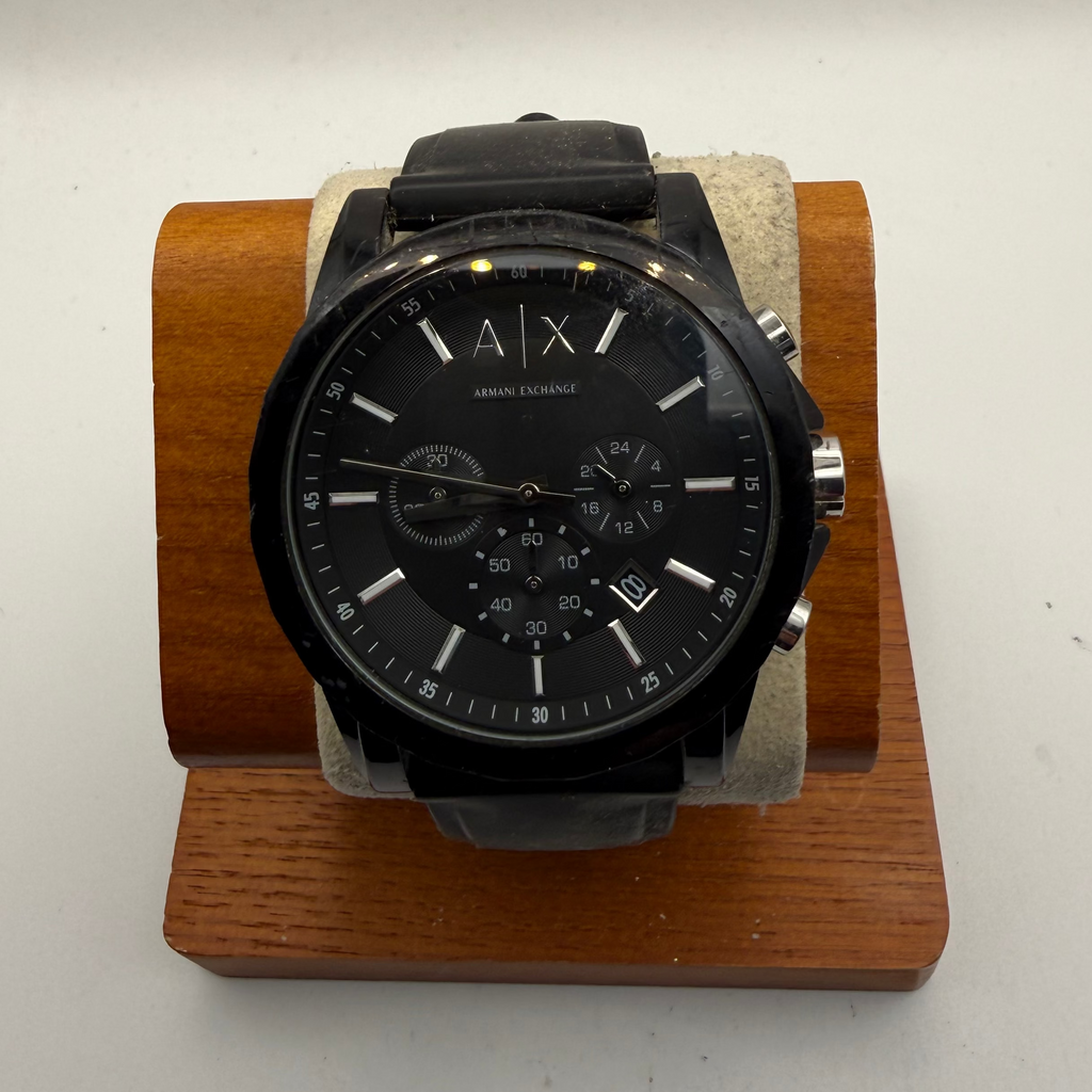 Armani Exchange AX1326 Black Chronograph Silicone Strap Watch- £45.00