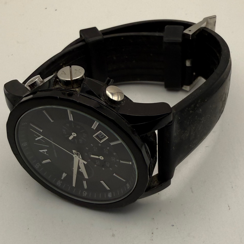 Armani Exchange AX1326 Black Chronograph Silicone Strap Watch- £45.00