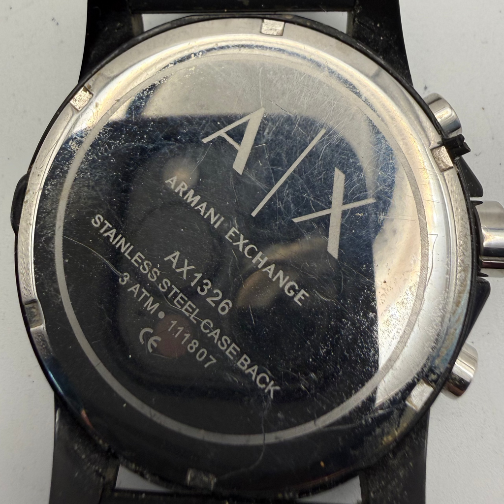 Armani Exchange AX1326 Black Chronograph Silicone Strap Watch- £45.00