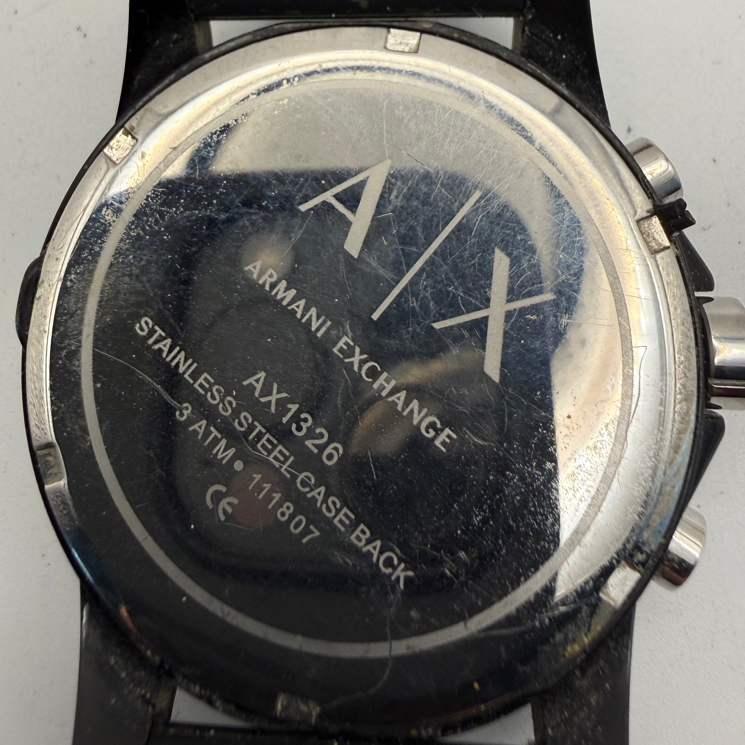 Armani Exchange AX1326 Black Chronograph Silicone Strap Watch- £45.00