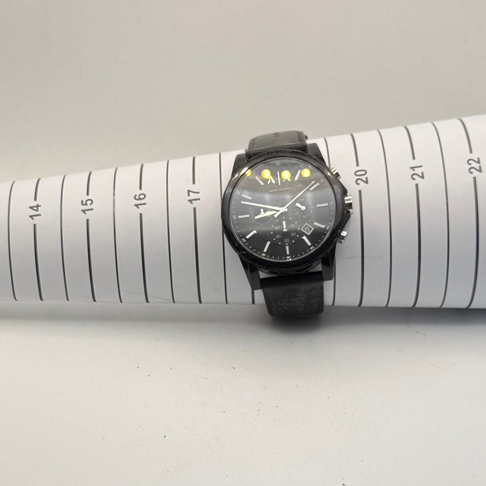Armani Exchange AX1326 Black Chronograph Silicone Strap Watch- £45.00