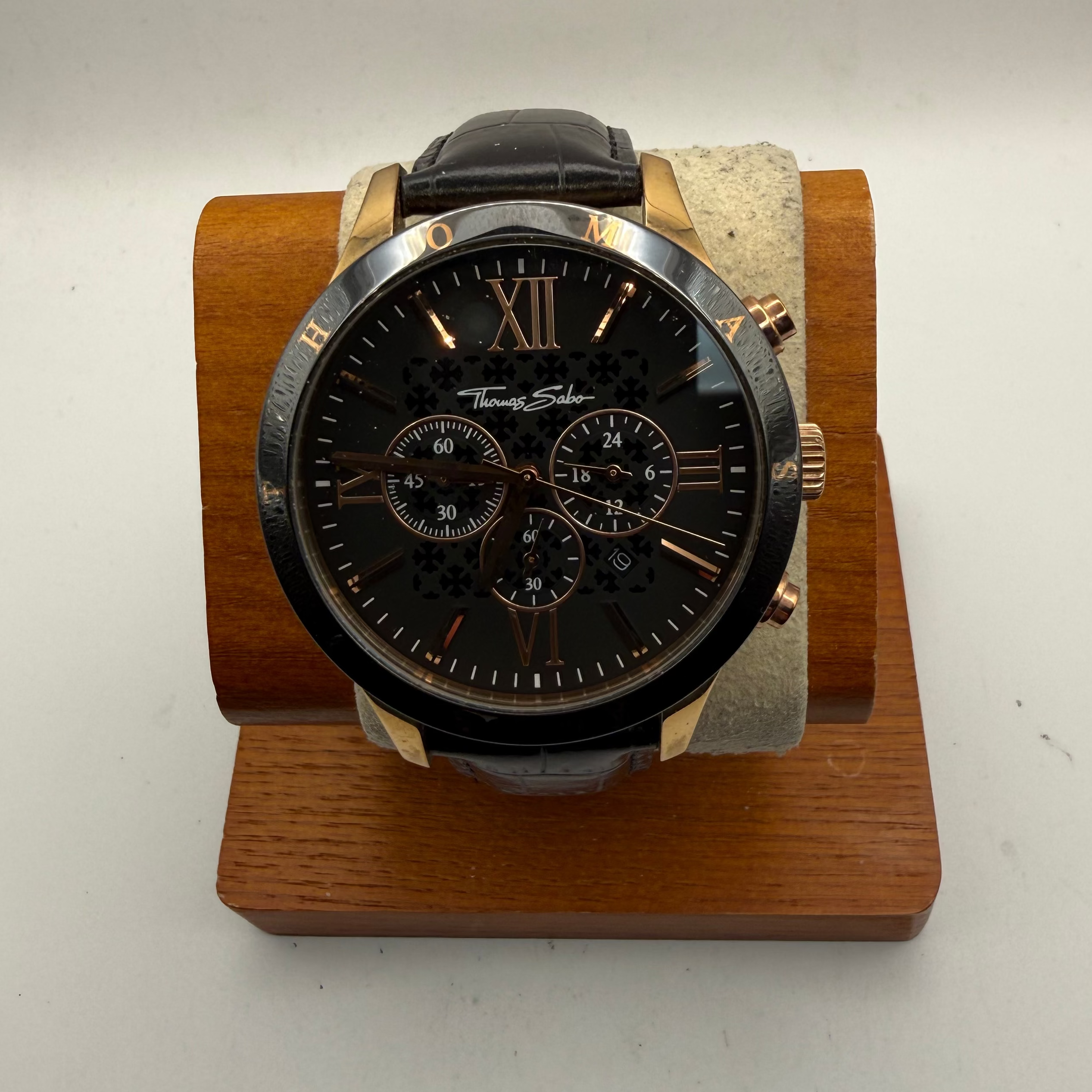 Thomas Sabo Chronograph Black & Rose Gold Watch – 46mm- £60.00