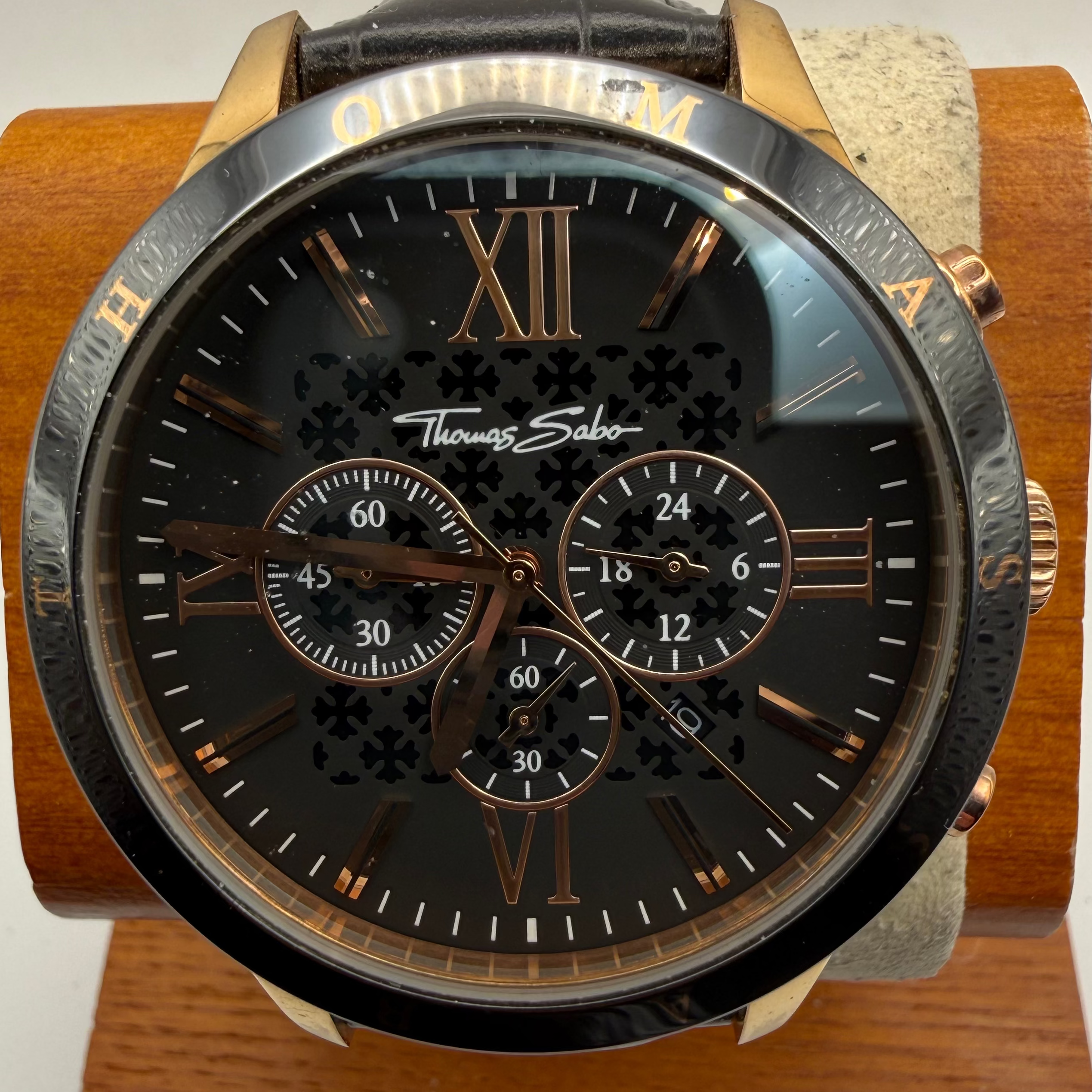 Thomas Sabo Chronograph Black & Rose Gold Watch – 46mm- £60.00