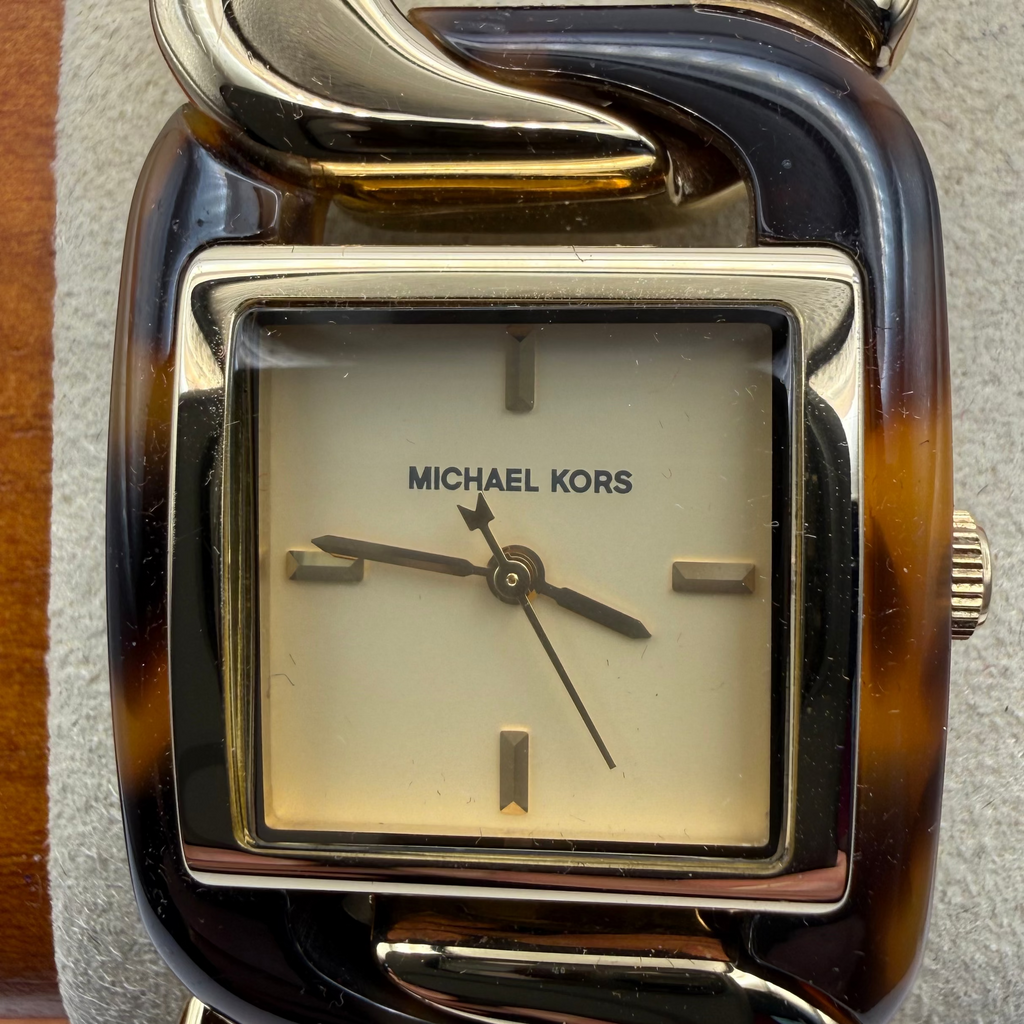 Michael Kors Ladies Tortoise Shell & Gold Tone Watch MK-4229- £50.00