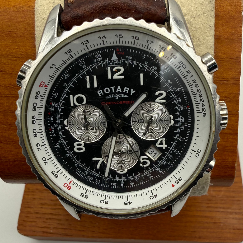 Rotary Chronospeed Chronograph Pilot Style Watch Full Set- £90.00