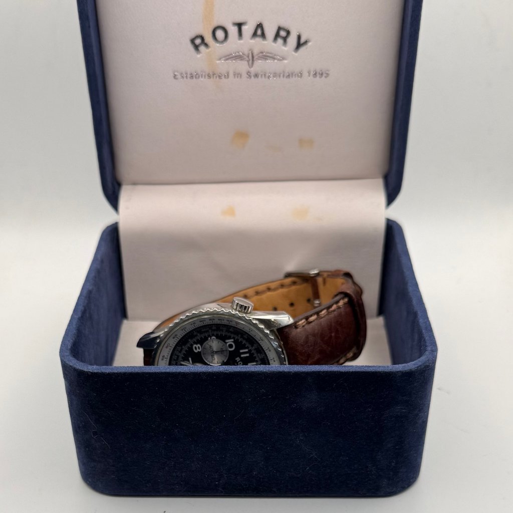 Rotary Chronospeed Chronograph Pilot Style Watch Full Set- £90.00