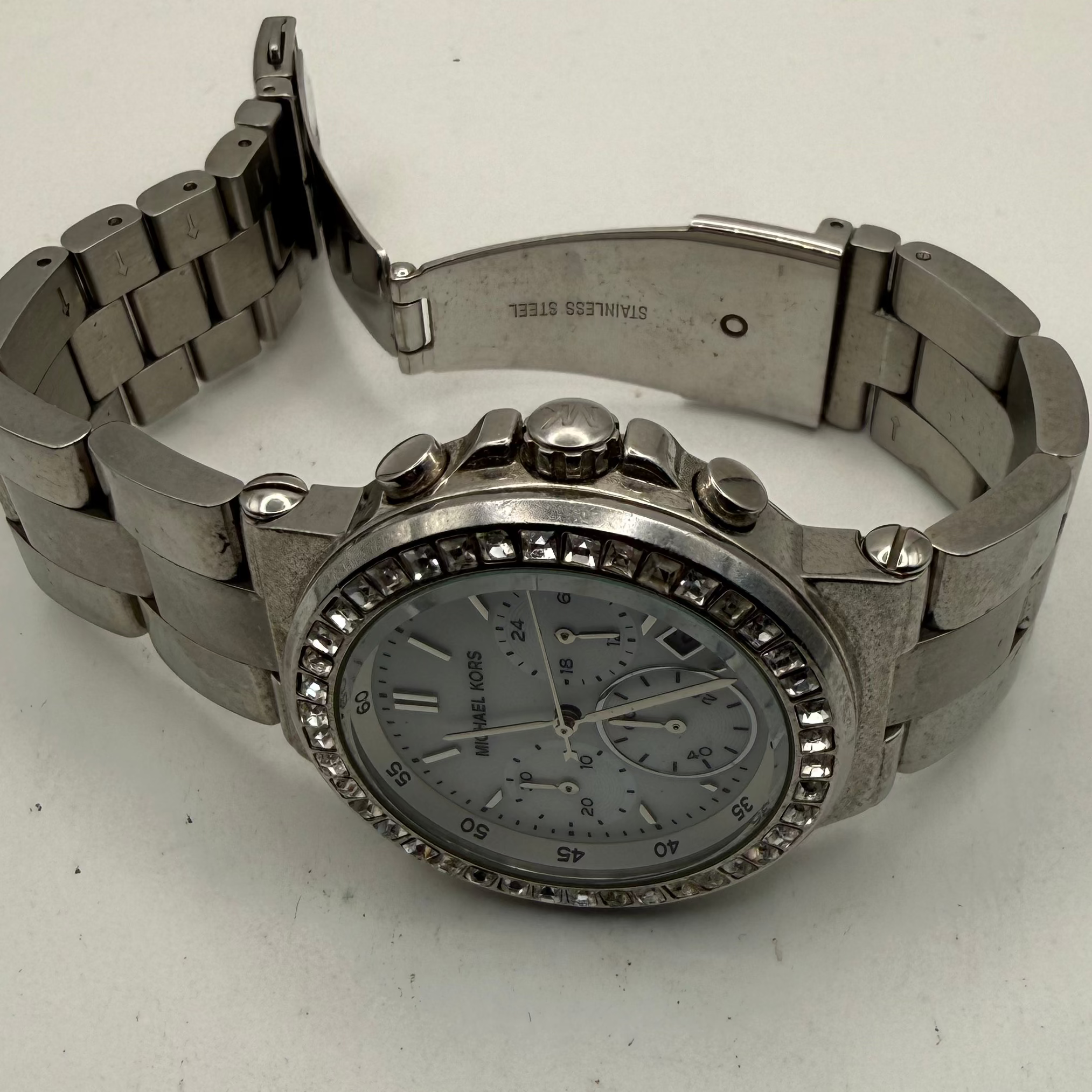 Michael Kors Ladies Chronograph Crystal Bezel Watch- £70.00