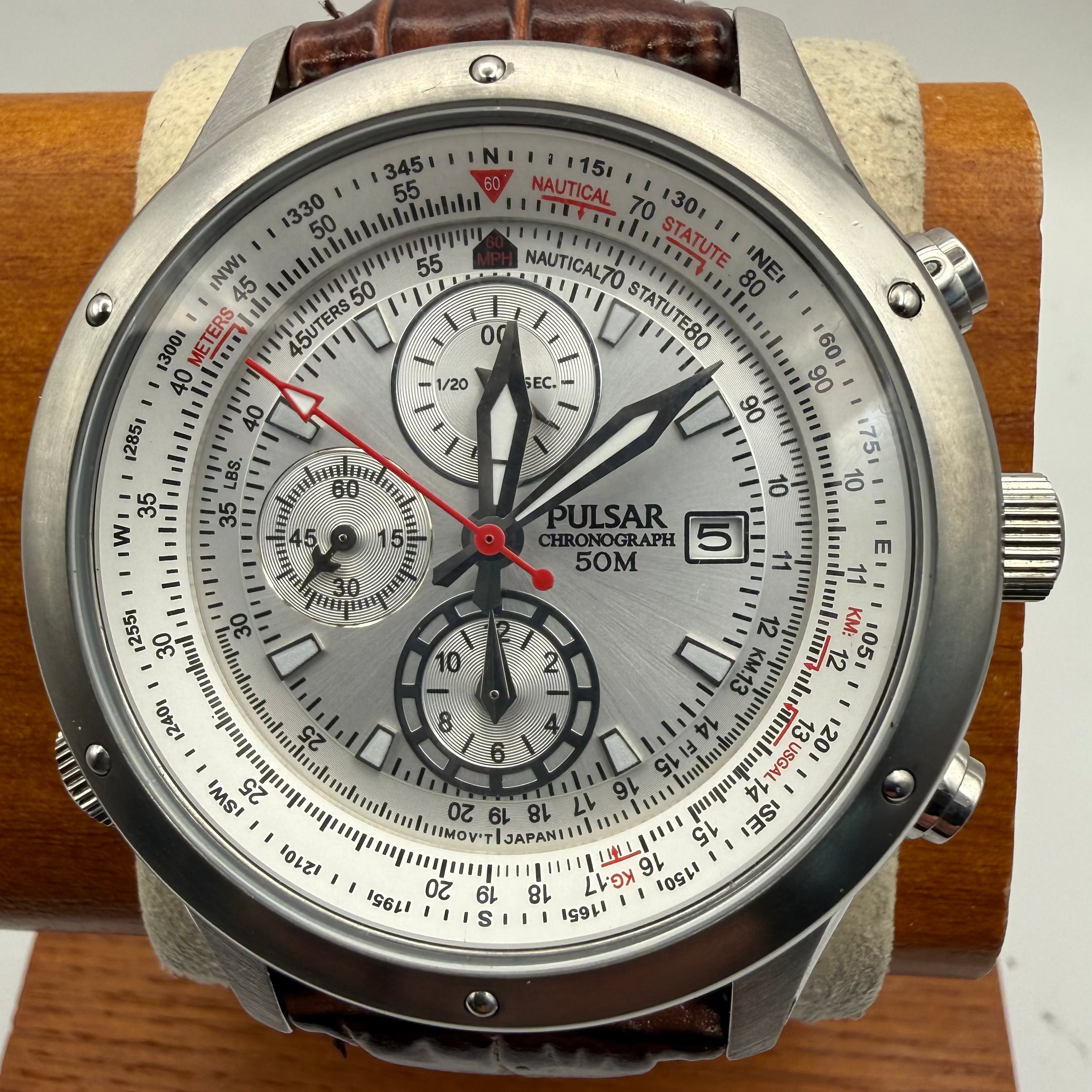 Pulsar Chronograph Tachymeter Pilot Style Watch Full Set- £100.00