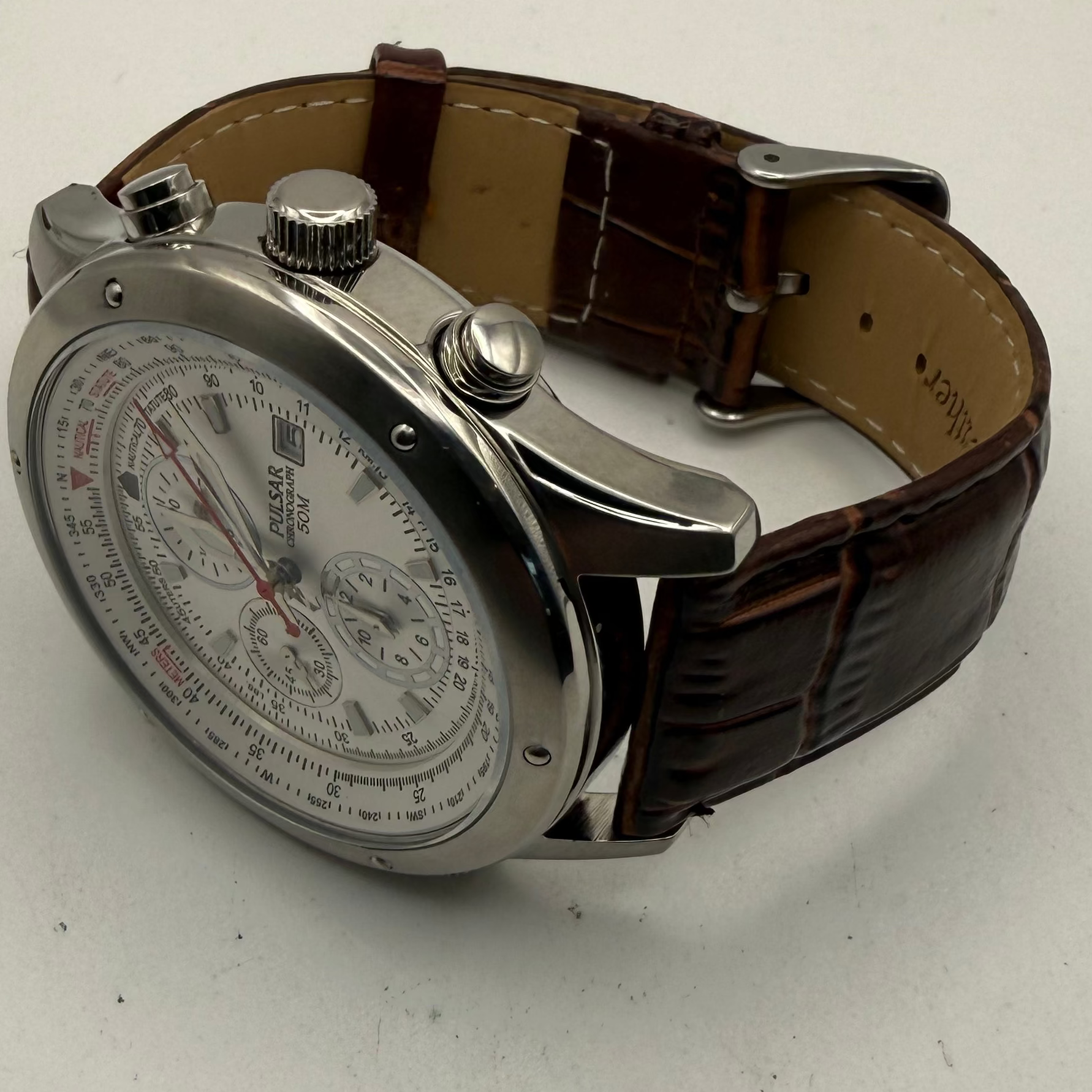 Pulsar Chronograph Tachymeter Pilot Style Watch Full Set- £100.00