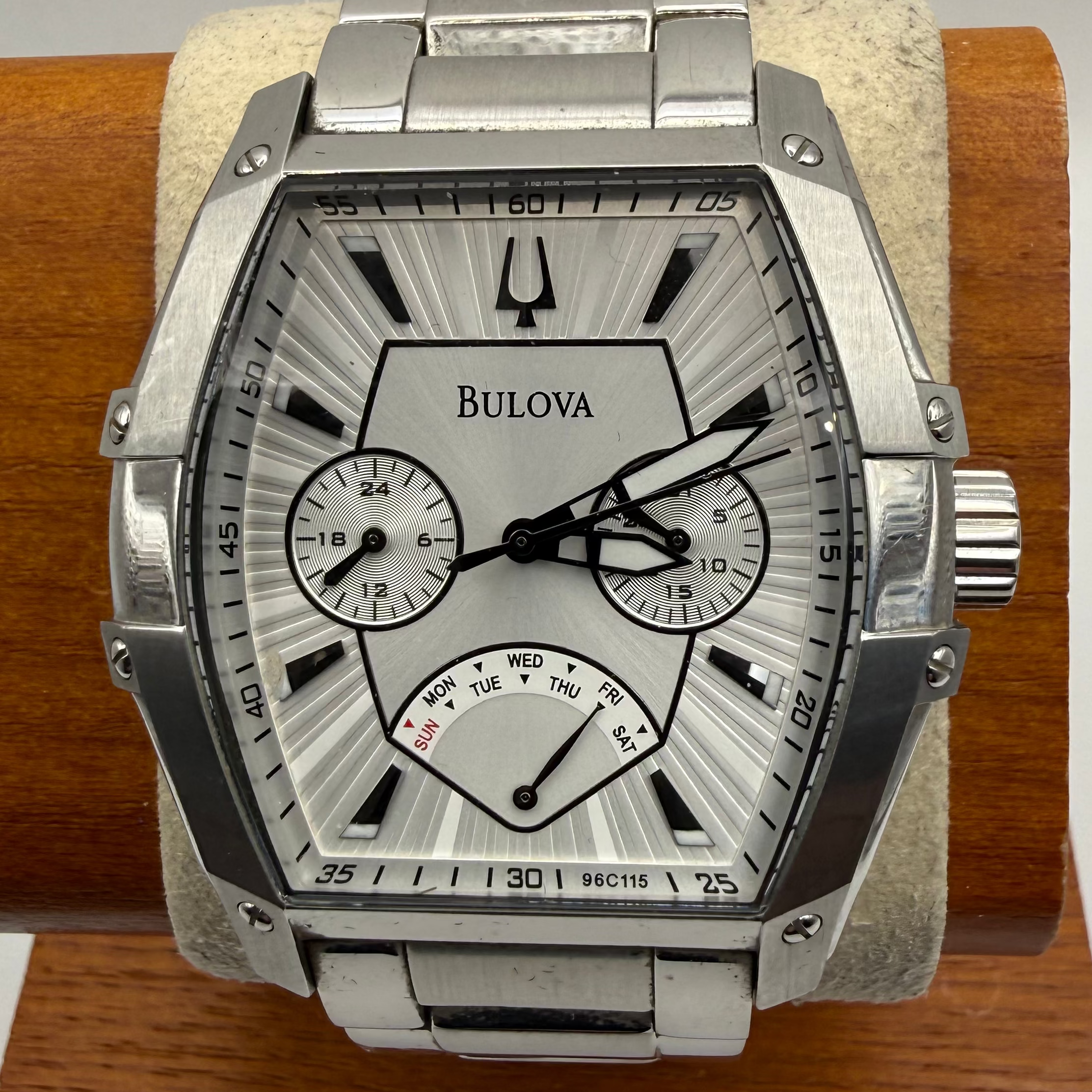 Bulova Curvée Style Multi-Function Stainless Steel Watch- £140.00