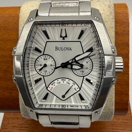 Bulova Curvée Style Multi-Function Stainless Steel Watch- £140.00