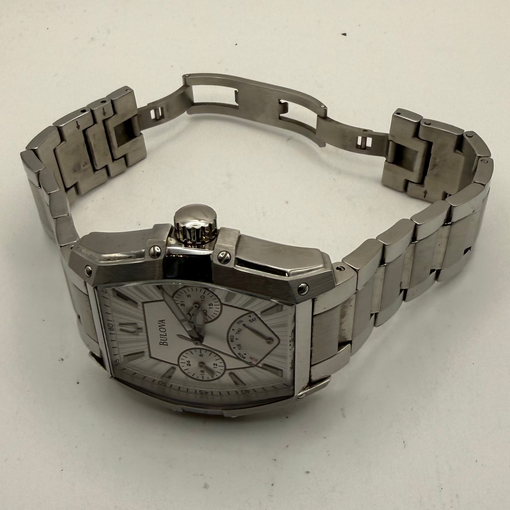 Bulova Curvée Style Multi-Function Stainless Steel Watch- £140.00